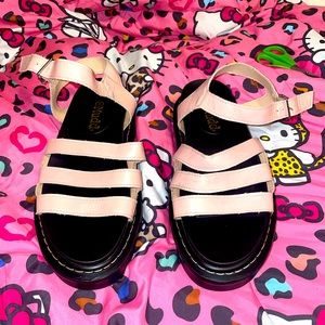 Pink and Black platform sandals